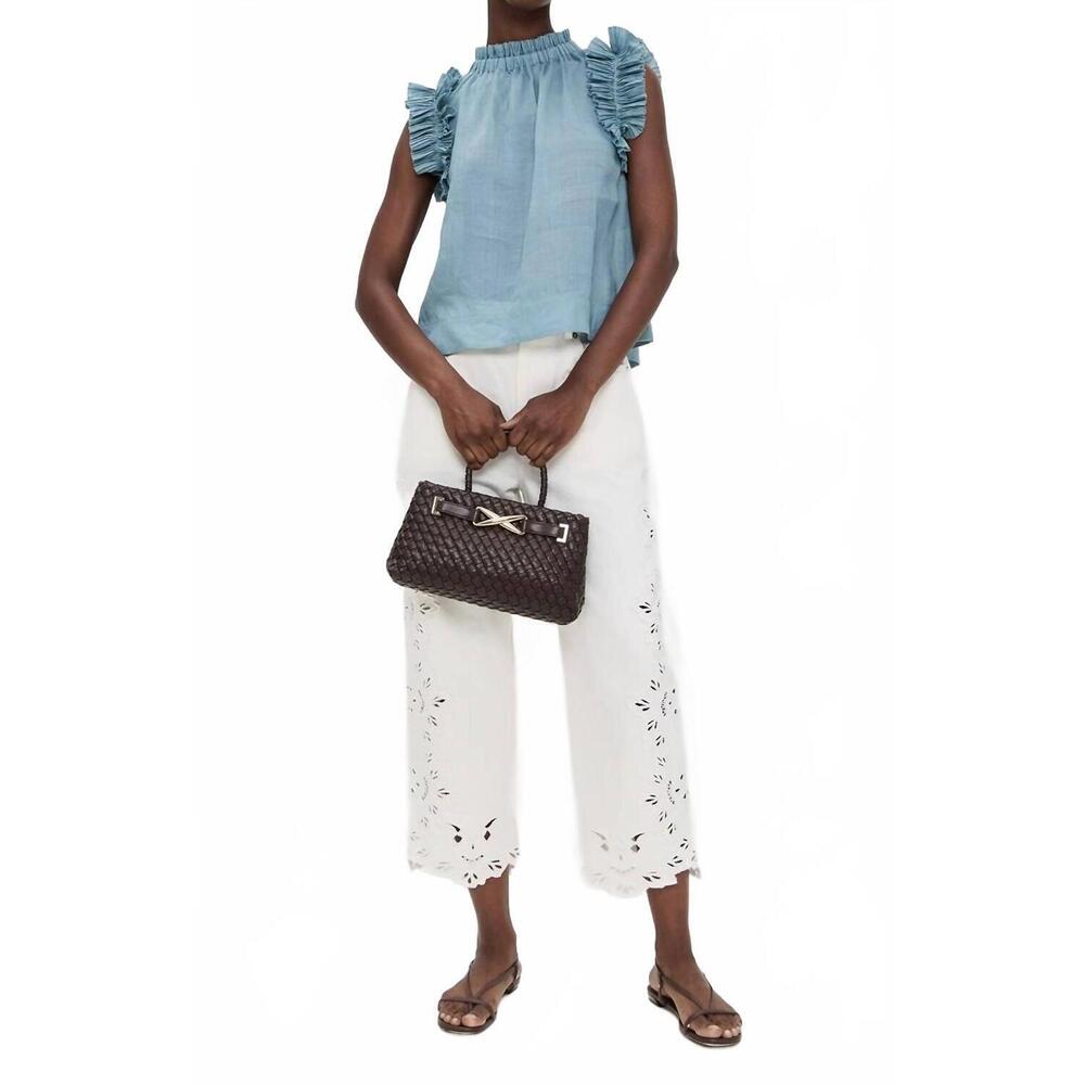 NEW SEA anise flutter sleeve top in sea blue - Picture 6 of 6